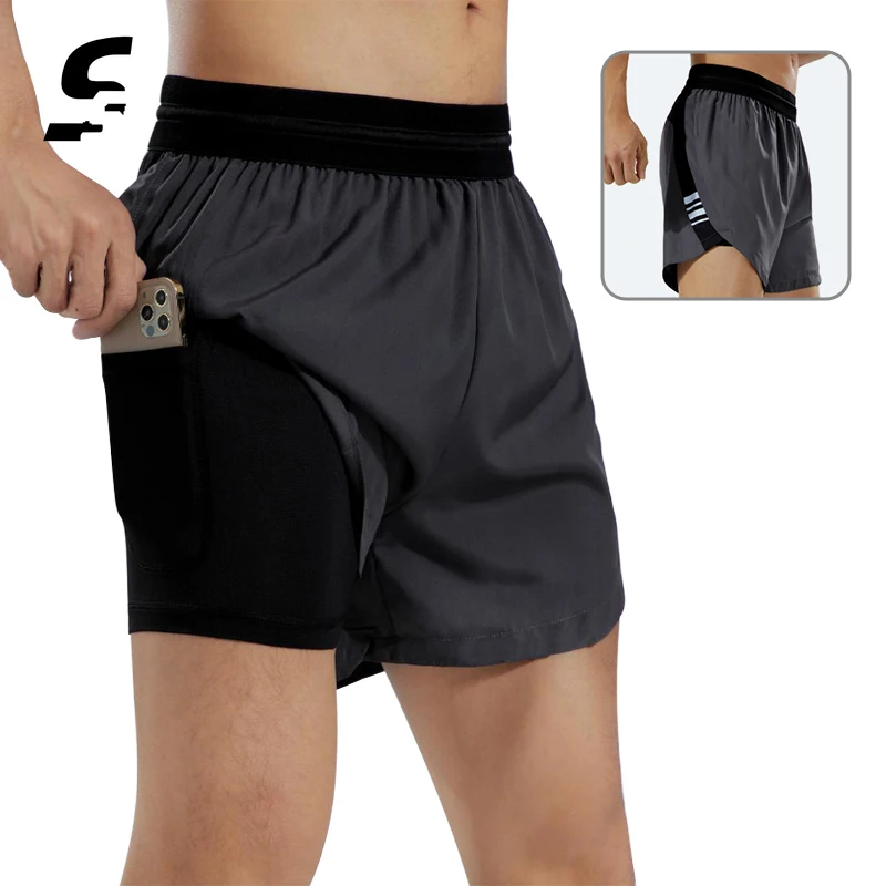 

Sport 2 In 1 Shorts Men Summer Gym Running Double Layer Shorts Jogger Workout Training Pants Black Sweatpants Fale Active Pants