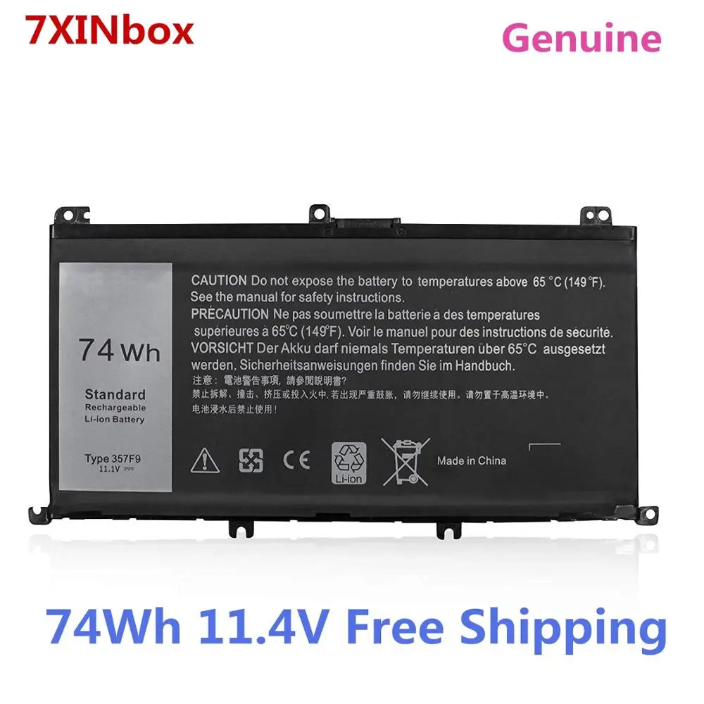7XINbox 74Wh 11 4 V 357F9 Оригинальный аккумулятор для ноутбука Dell Inspiron 15 7559 7557 7000 INS15PD-1548B 0GFJ6