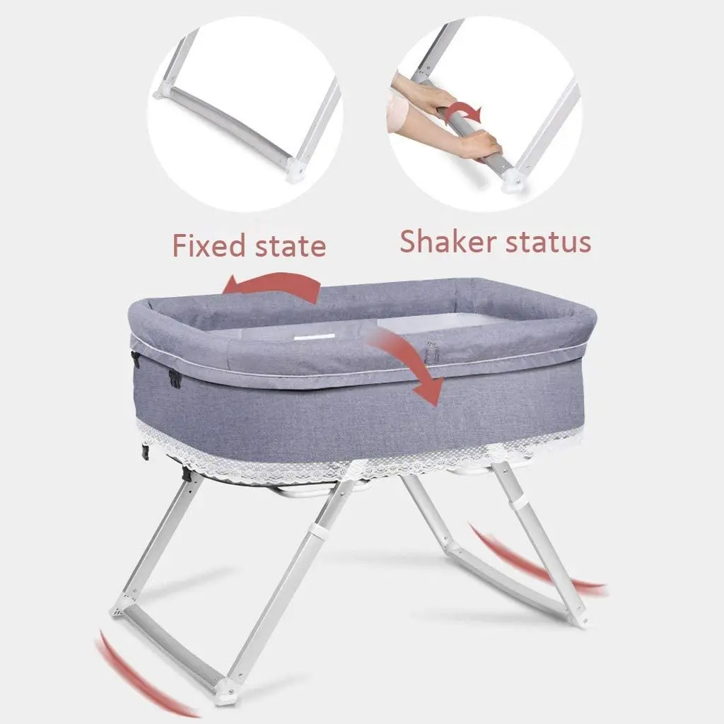 

2021 NEW Baby Cribs Cot Foldable Portable Crib Infant Bed Baby Nest Bassinet Bedside Sleeper with Adjustable Legs