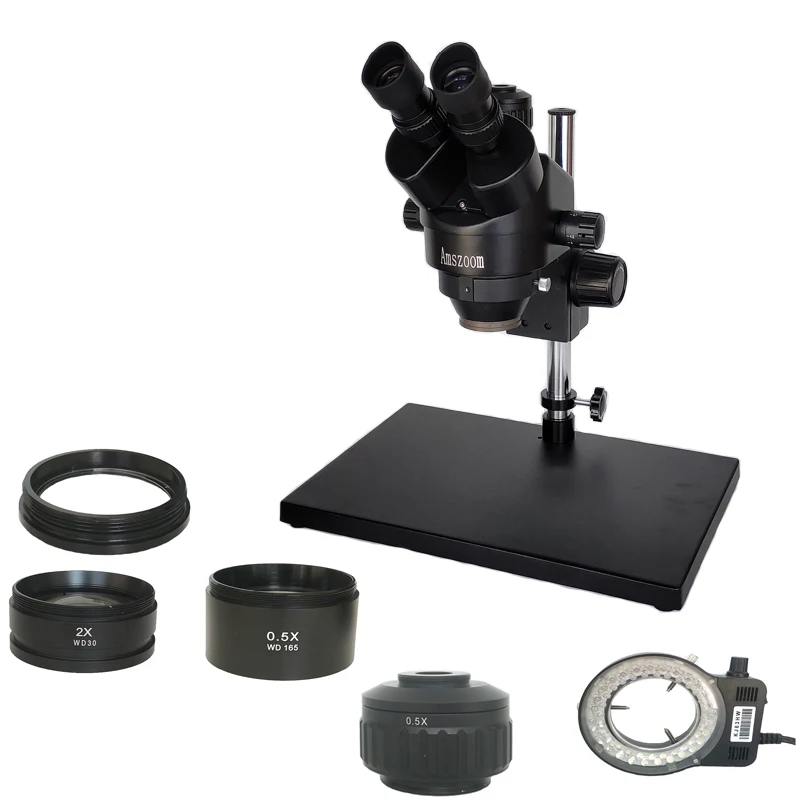 

AMSZOOM Тринокулярный стереоzoom микроскоп 7X-45X