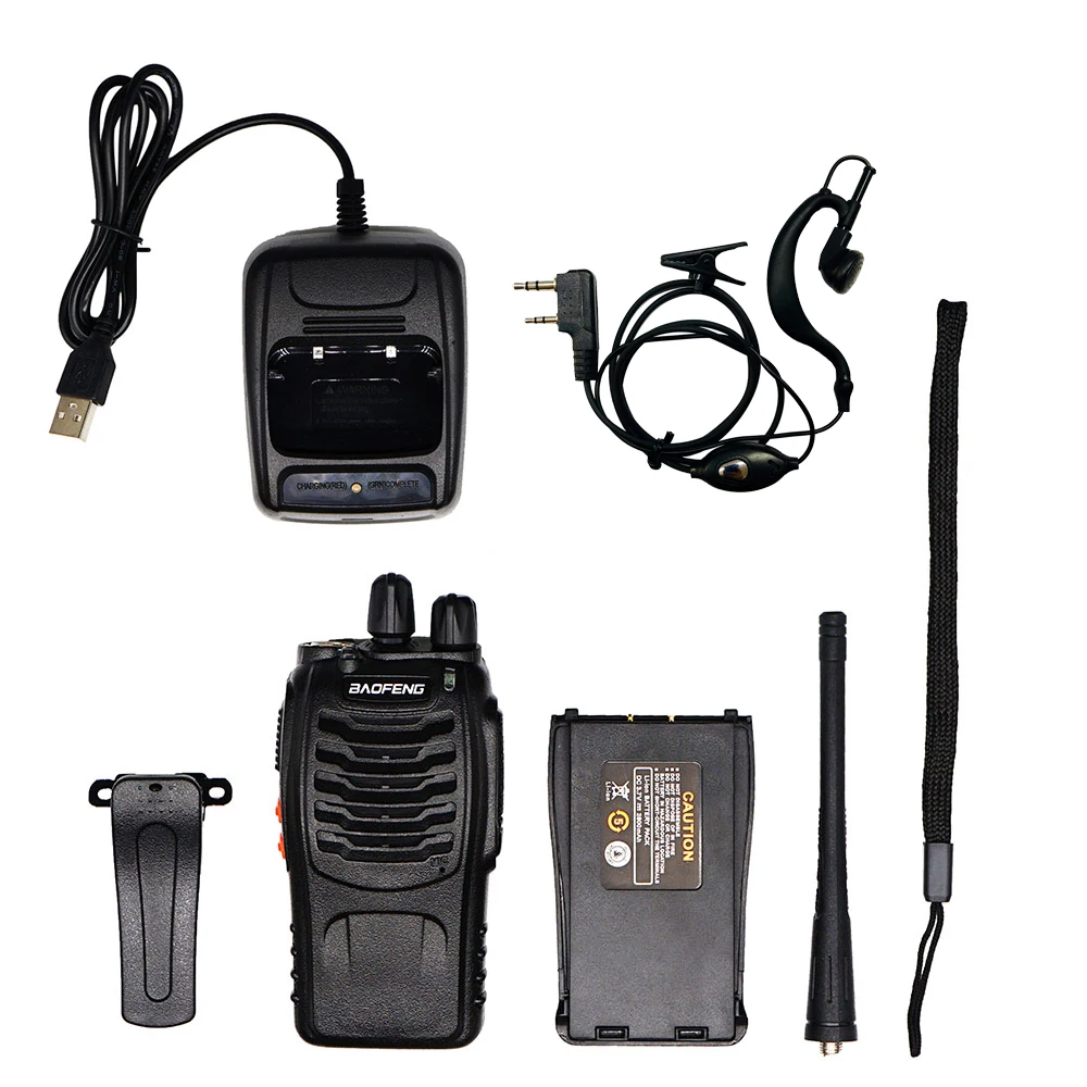 4 шт. Baofeng BF 888S иди и болтай Walkie Talkie UHF 5 Вт 400 470 МГц Ручной двухстороннее радио hf FM