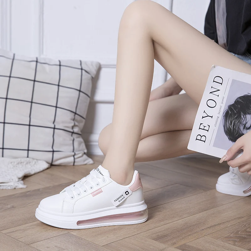 

Sports shoes women's shoes 2021 spring breathable non-slip lace-up casual white shoes women's flat shoes platform shoes