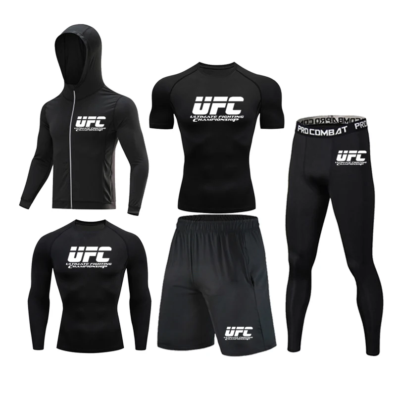 Мужская брендовая Спортивная футболка компрессионный спортивный комплект для