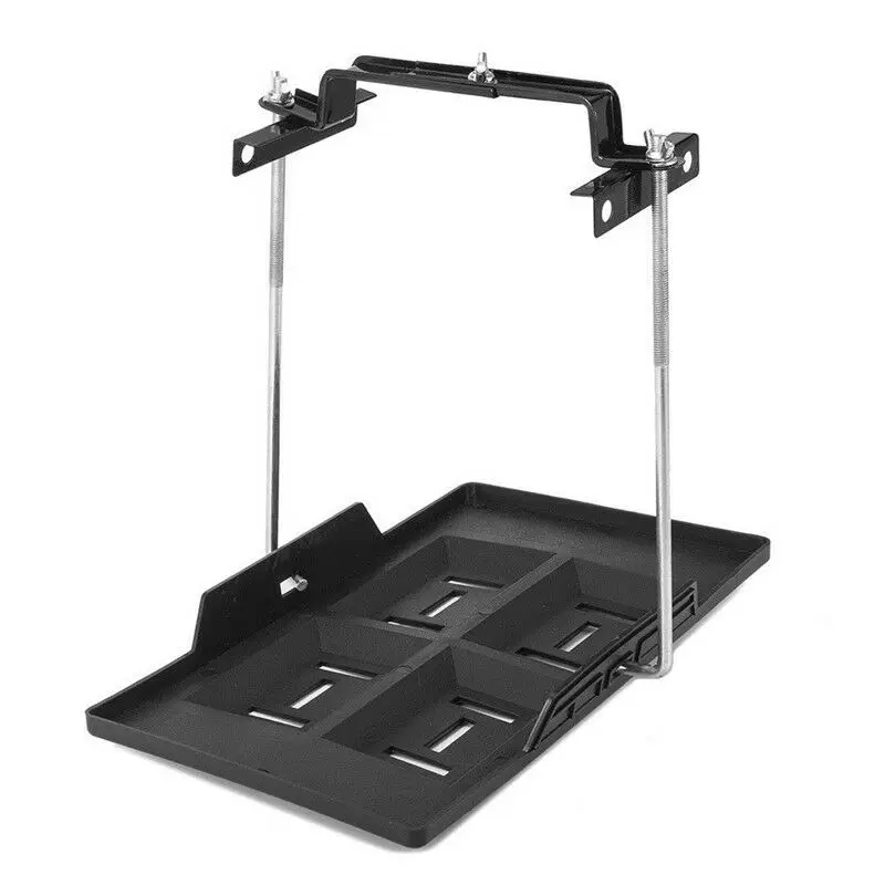 

ABS Plastic Battery Tray Battery Holder Black Hold Down Clamp Kit Stable 11x7.87"