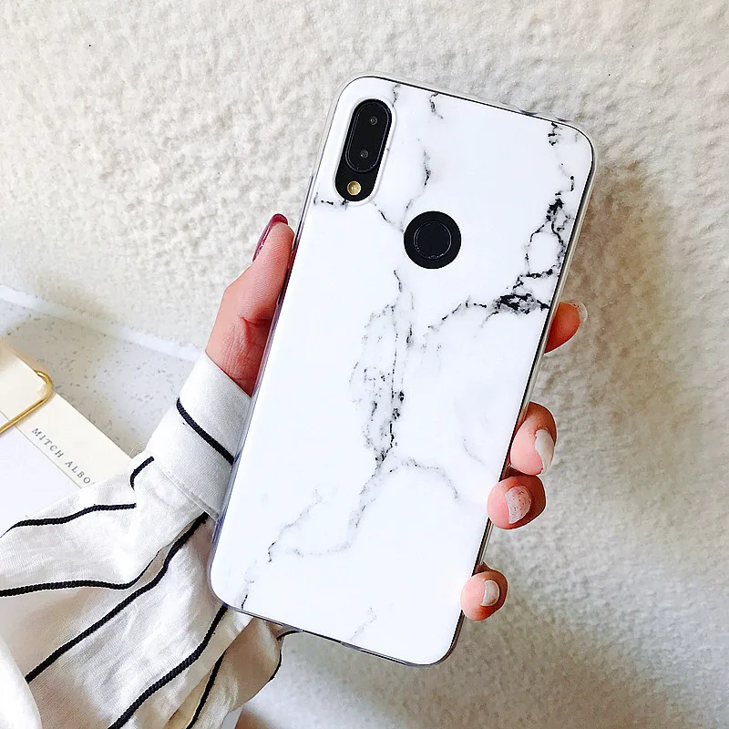 Глянцевый силиконовый мраморный чехол для телефона Xiaomi Redmi Mi 8 9 Note 5 6 7 K20 9T Pro Lite