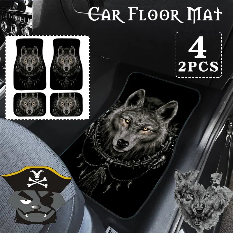 Свирепые волки головы автомобиля колодки ковер универсальный автомобиль пол