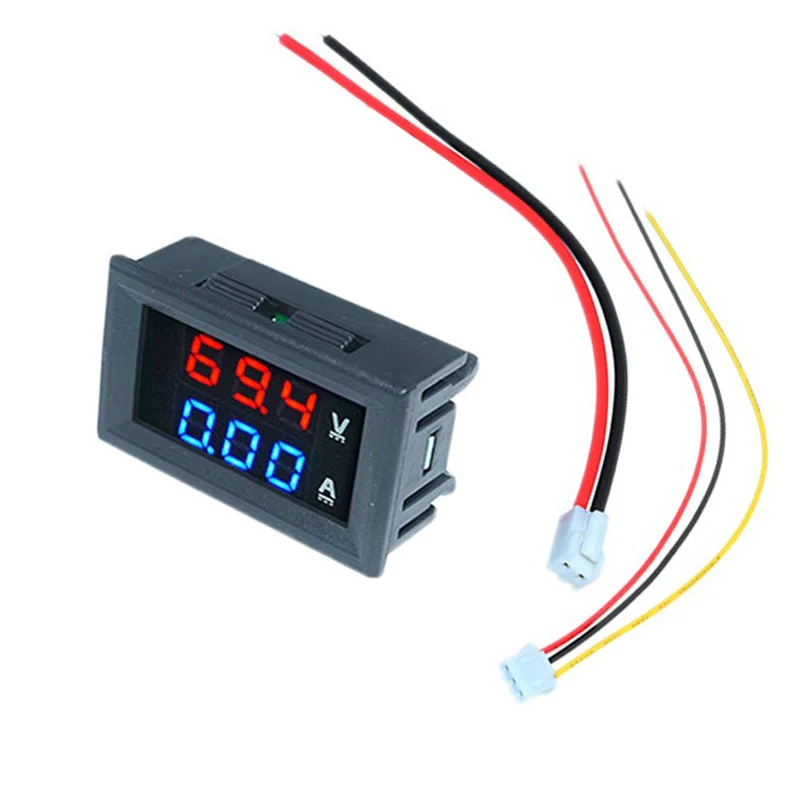 Цифровой вольтметр Амперметр постоянного тока 100 в 10 А Автомобиль Мотоцикл синий