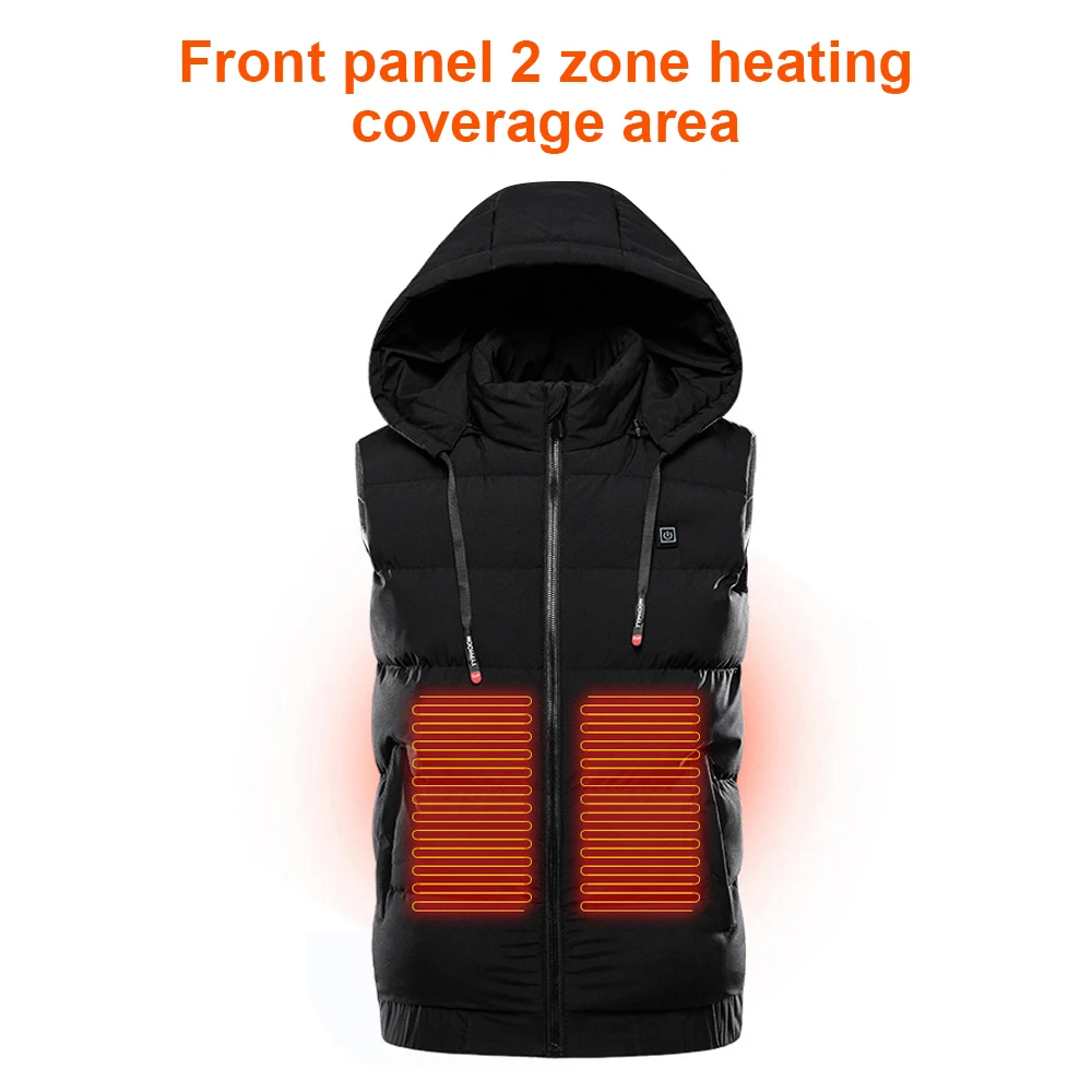 

Winter Usb Charging Electric Heating Vest Hooded Thermal Clothing Waistcoat Fishing Hiking Warm Clothes Skiing Heated Jacket