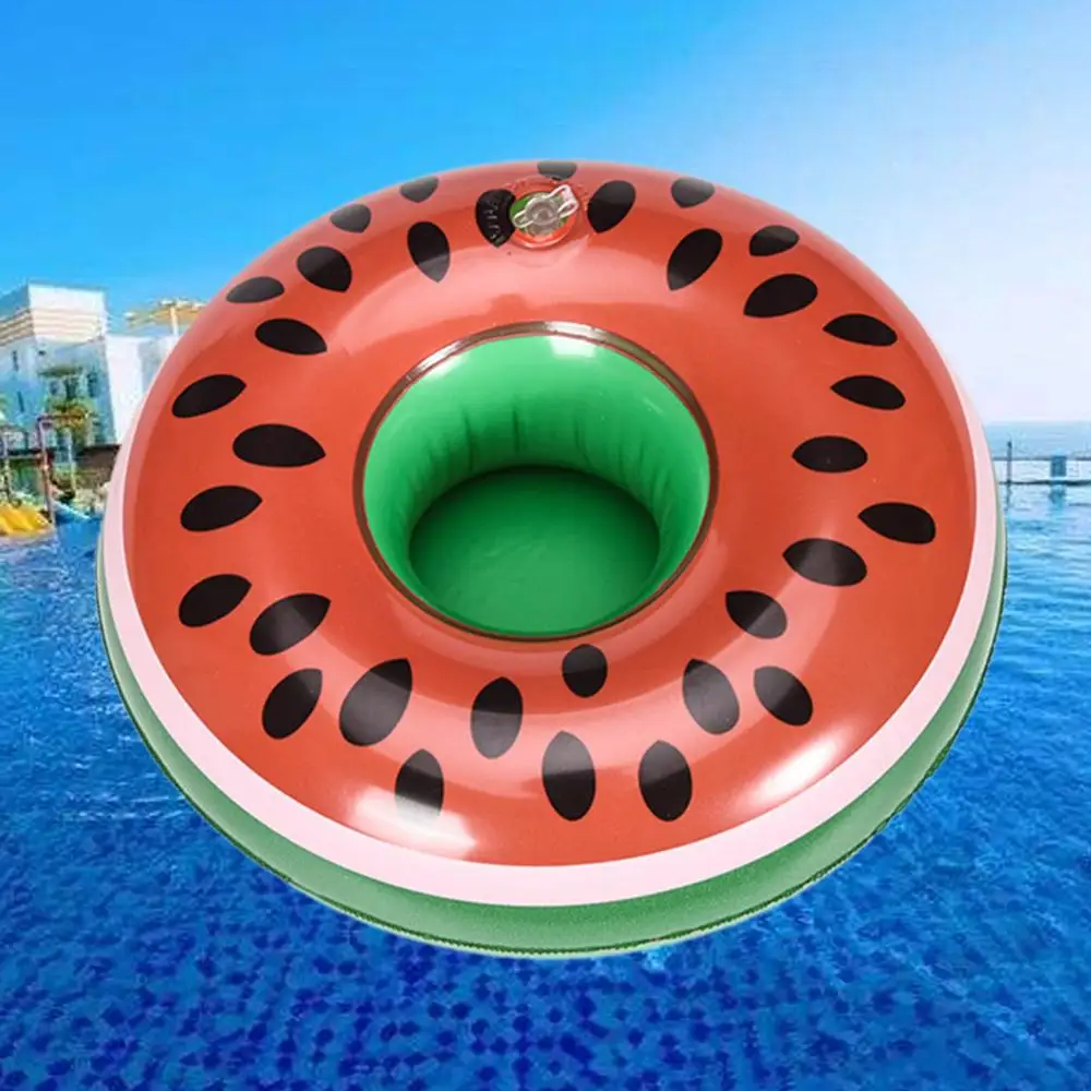 

Waterpark Children Toys Watermelon Cup Holder Coaster Floating Inflatable Drink Bottle Case