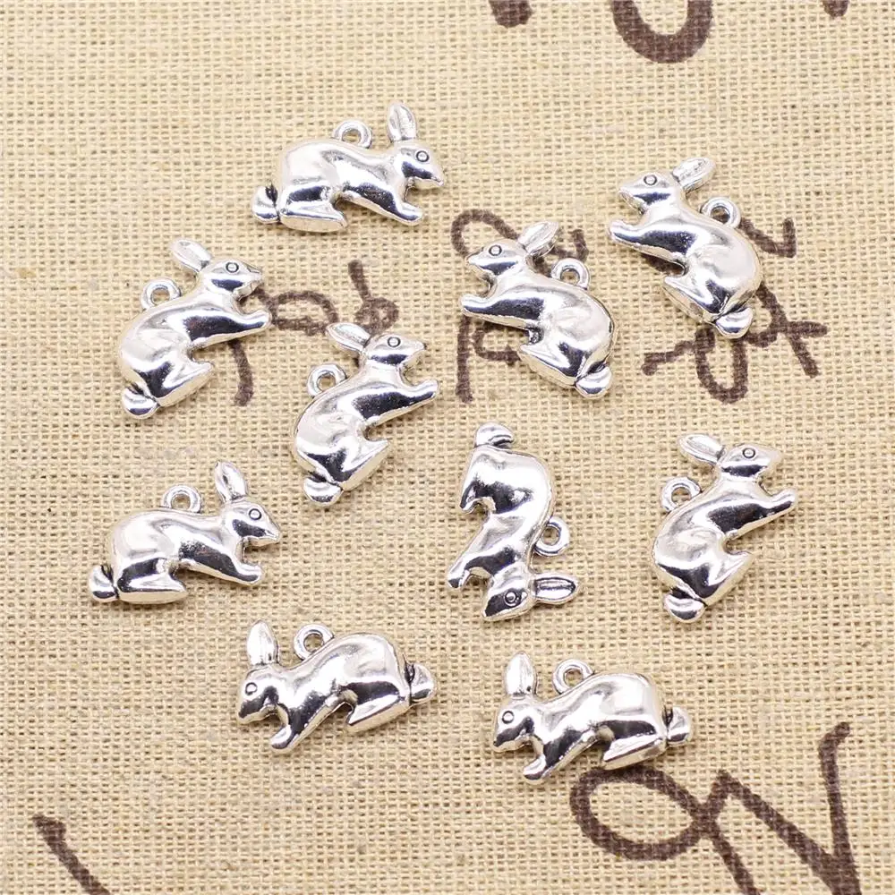 

Jewelry Making Charms 5pcs 18x20mm Antique Silver Color Rabbit Head Charms