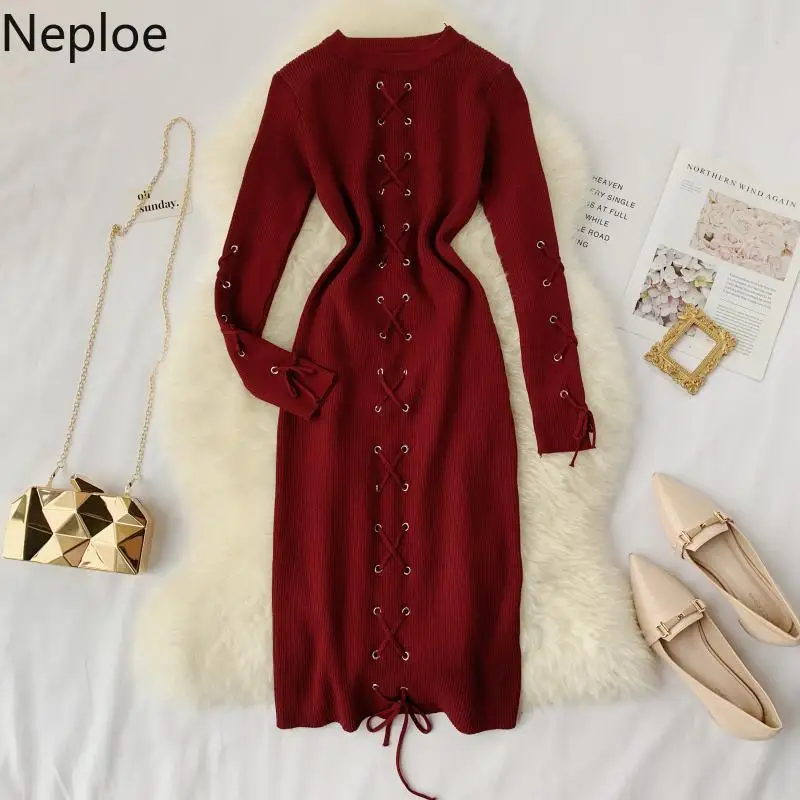 Neploe французский о образный вырез пэчворк с высокой талией макси платье