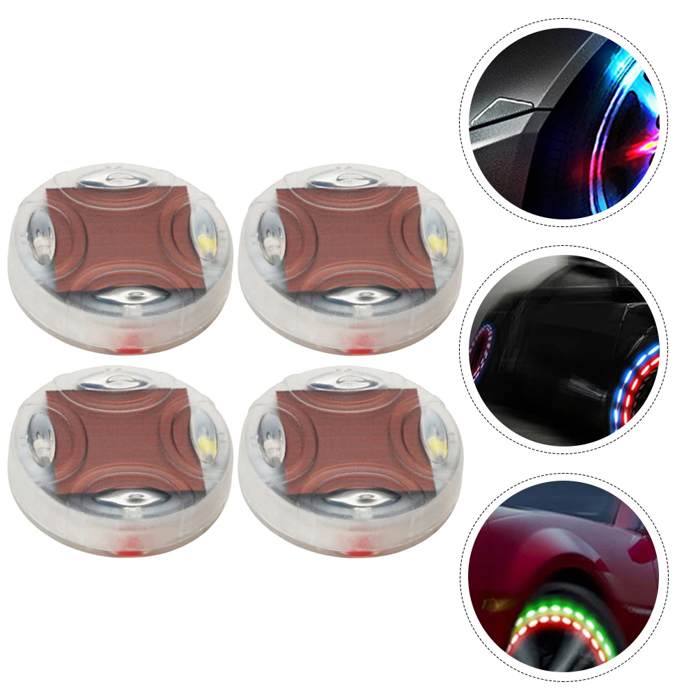 

4 Pcs Car Tire Light Wheel Decorative Light Auto Tire Lamp Solar Powered Lamp