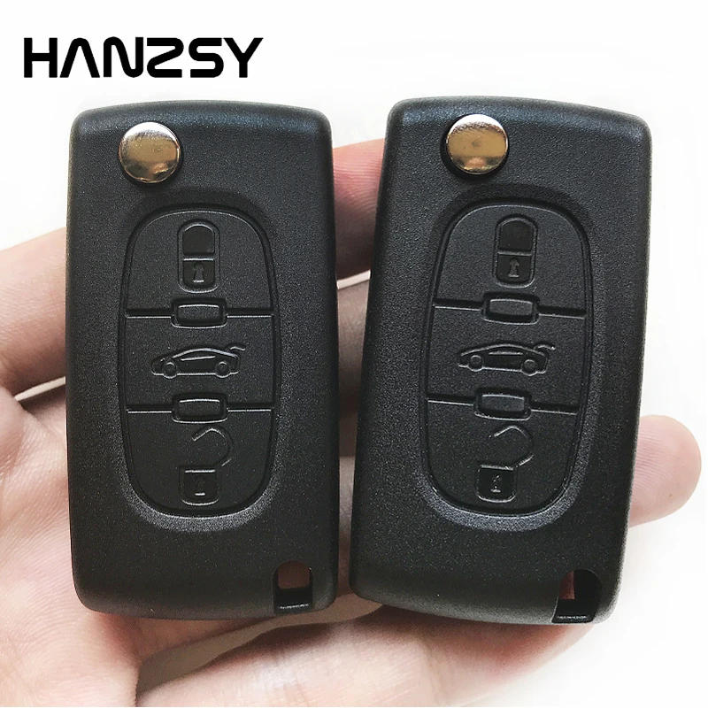 3 кнопки ключа автомобиля чехол для peugeot 407 408 406 607 307 207 308 партнер CE0536/CE0523 сменный авто чехлы с откидной крышкой складной брелок для ключей