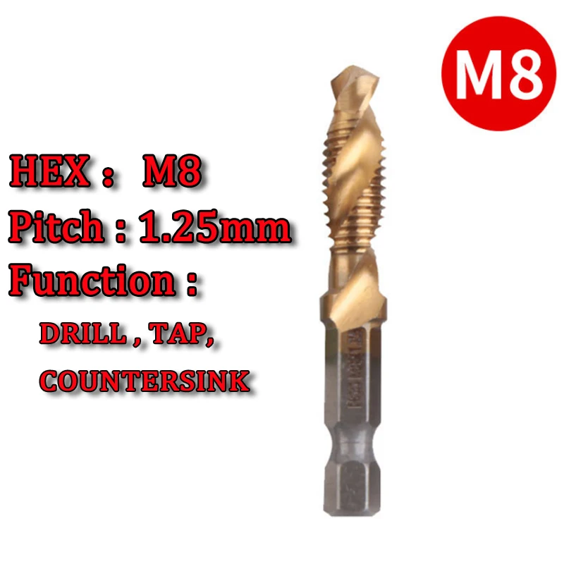 Комбинированное сверло с титановым покрытием для металла бетона дерева