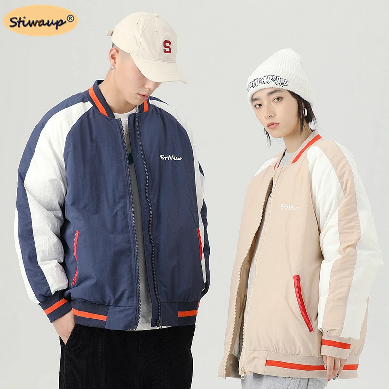 

Мужская зимняя теплая куртка, уличная мода, бейсбольная мягкая куртка с подогревом, свободная повседневная хлопковая рабочая одежда для же...