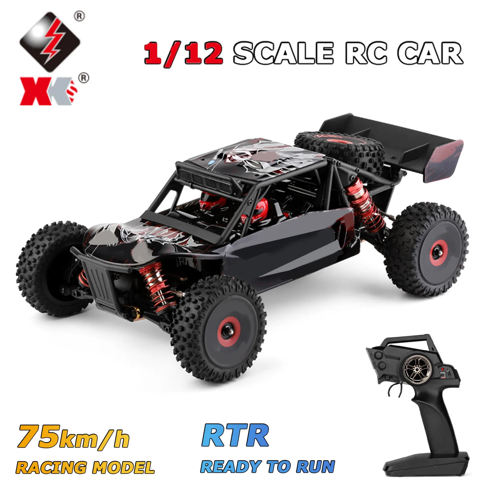 

WLtoys Радиоуправляемый автомобиль 1:12 124016 4WD 75 км/ч высокоскоростной бесщеточный ДВИГАТЕЛЬ внедорожник 2,4G Дрифт Альпинизм 1/12 радиоуправляемы...