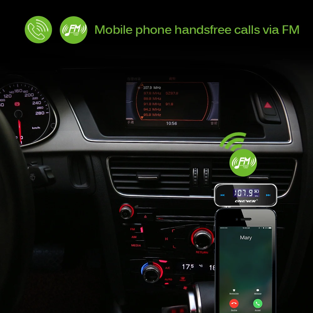3 5 мм беспроводной мини FM передатчик в автомобиле музыкальный аудио mp3 плеер ЖК