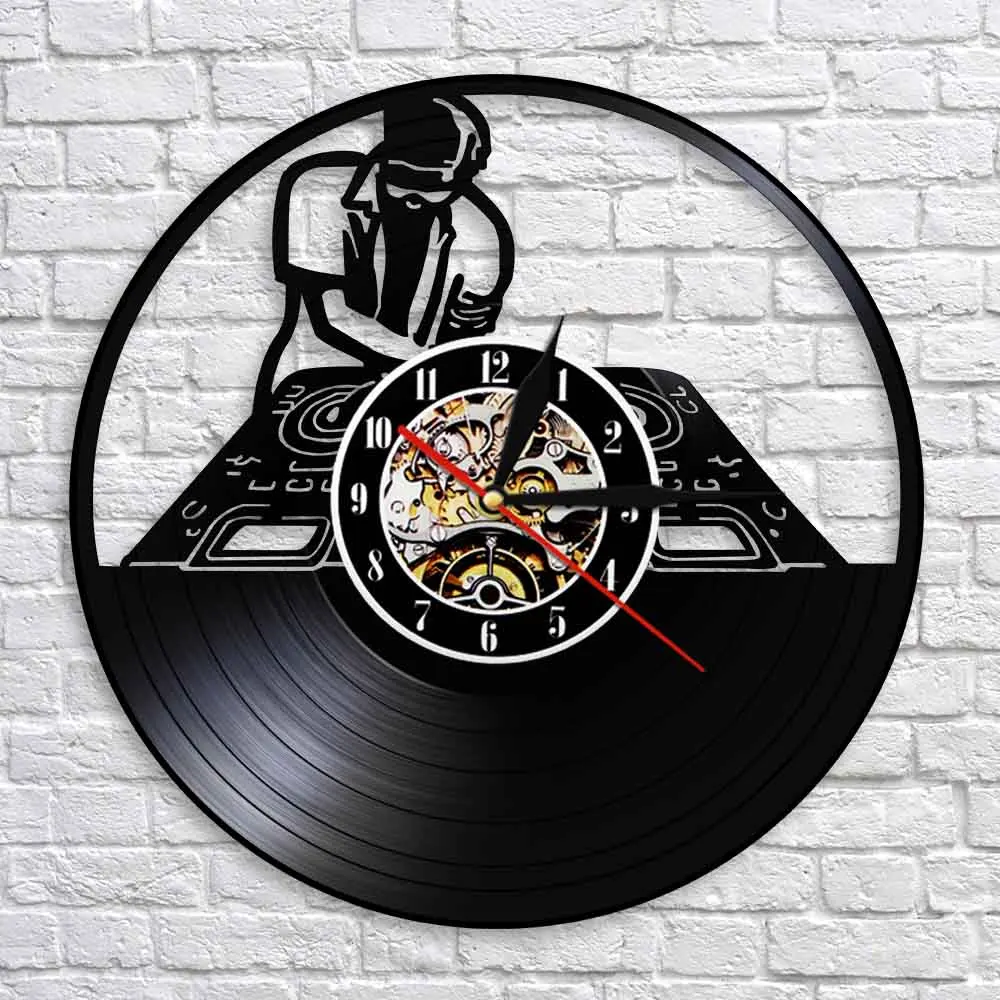 Настенные часы для диджея в стиле хип хоп винтажные виниловые ночных клубов