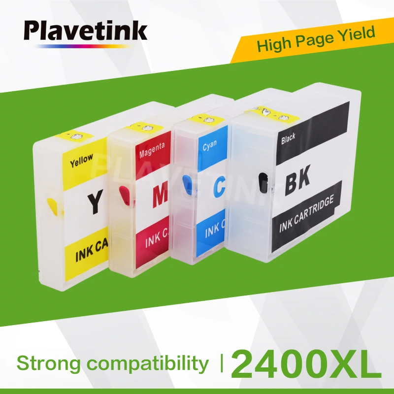 

Plavetink 4 Color PGI-2400 PGI 2400 XL Refill Printer Ink Cartridges for Canon MAXIFY iB4040 MB5040 MB5340 Printer With ARC Chip