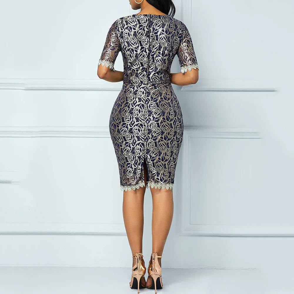 Summer Vintage Sexy Club Elegant Beach African Women Midi Dresses Floral Lace Print Bodycon Party Female Retro Fashion Dress | Женская