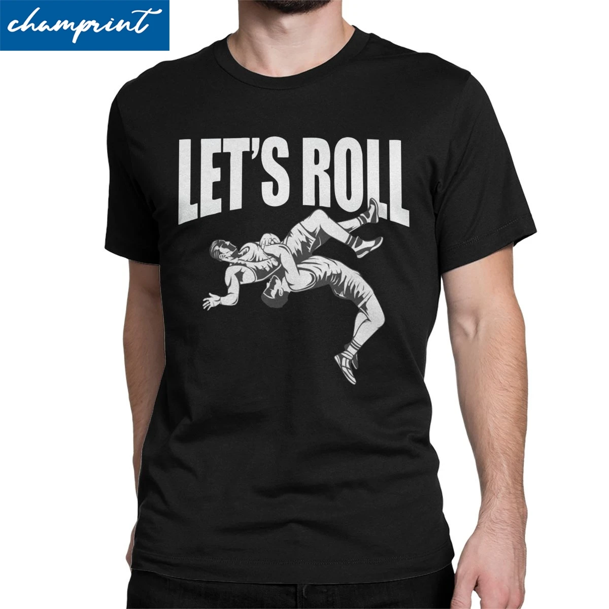 

Wrestling Funny Sportsy Lets Roll T Shirts Men Fashion for Male T-Shirts Gym Funny Gift Tee Shirt Short Sleeve Tops Printed