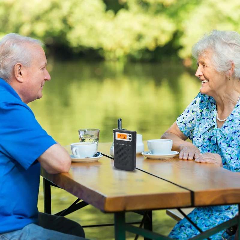 FM/AM цифровое мини портативное стерео радио для пожилых людей с питанием от