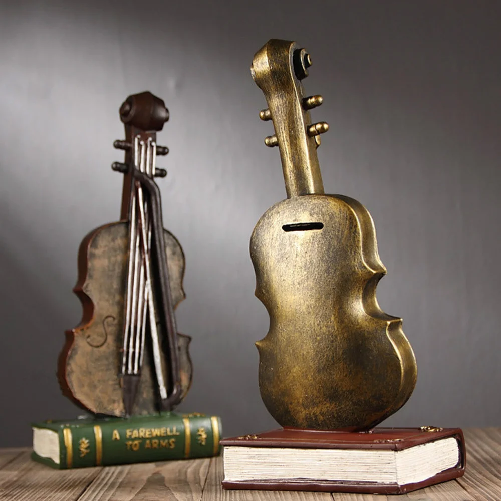 

Musical Instrument Model Adornment Resin Violin Book Craft Retro Household Desktop Adornment (Violin Red Book)