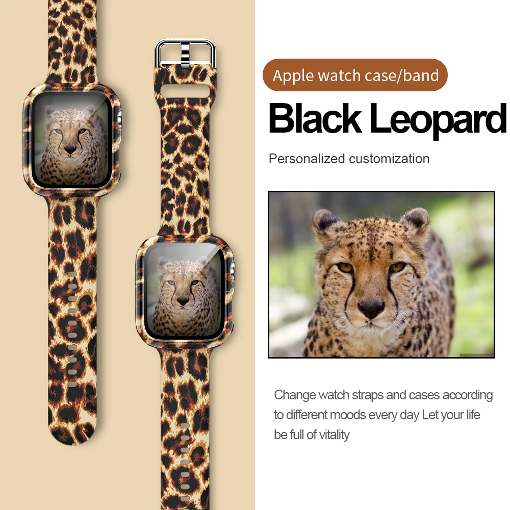

38mm Silicone Strap for Apple WatchBand 40mm 44mm 42mm Spots Leopard pattern Bands for Iwatch 6 5 4 3 2 1 Rubber Bracelet Belt