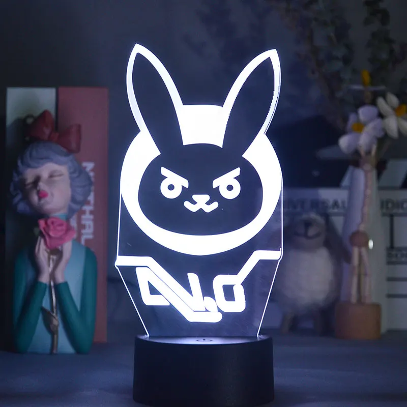 

Game Overwatch D.Va Hana Song Kids Night Light LED Touch Sensor Bedroom Decor Light Holiday Present OW 3d Night Lamp Dva Bedside