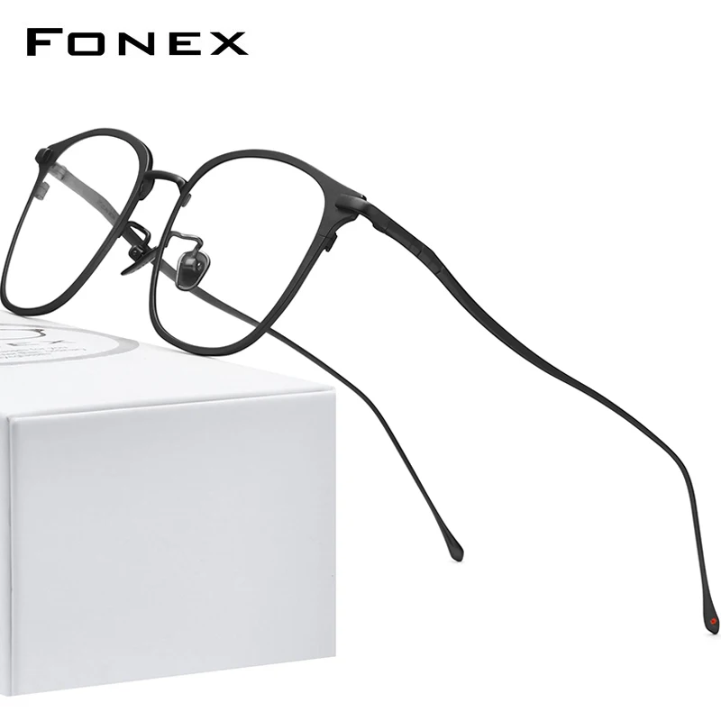 FONEX Pure Titanium Eyeglasses Frame Men Square Myopia Optical Prescription Glasses Women 2020 New High Quality Eyewear 8522