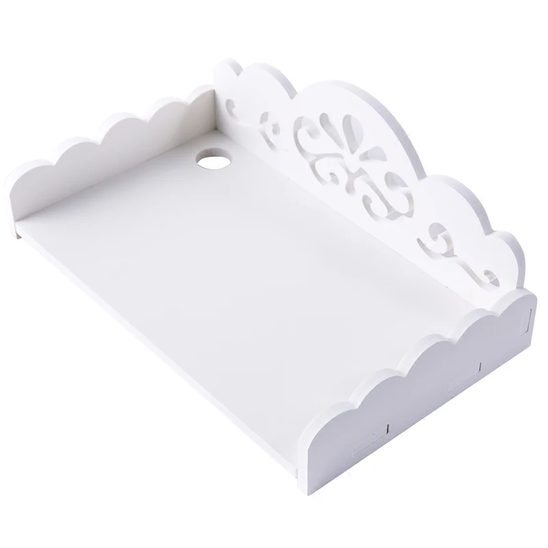 

1pc TV Set-top Storage Rack Bedroom Clapboard Wall Shelf Bracket Shelf Organizer Remote Control Holder