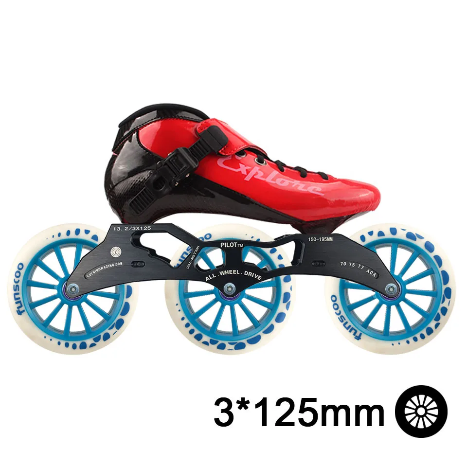 Red White ISPORTS скоростные роликовые коньки из углеродного волокна для соревнований 3*125 мм или 4*100/110 мм уличные гоночные коньки Patines роликовые коньки SH56 - Цвет: Red White