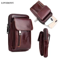 universal cowhide leather phone bag for iphone 11 12 13 pro max multi role pocket waist pack for samsung s21 xiao mi mix4 huawei
