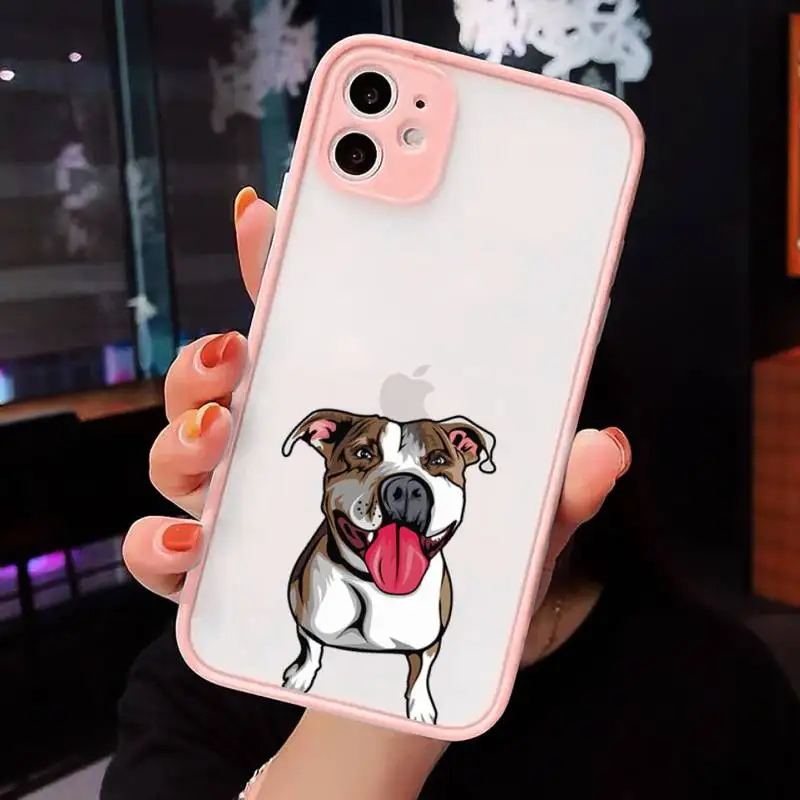 

Pitbull Bulldog Phone Case matte transparent For iphone 7 8 11 12 plus mini x xs xr pro max cover