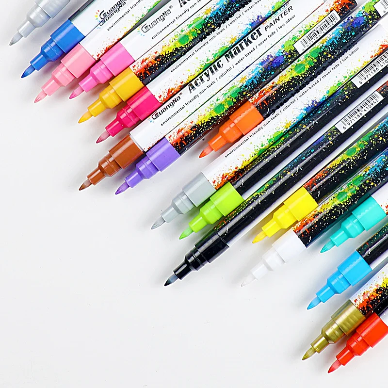 

35 цветов, 0,7 мм, акриловая ручка-маркер для керамики, искусственный фарфор, кружка, дерево, ткань, холст, рисование