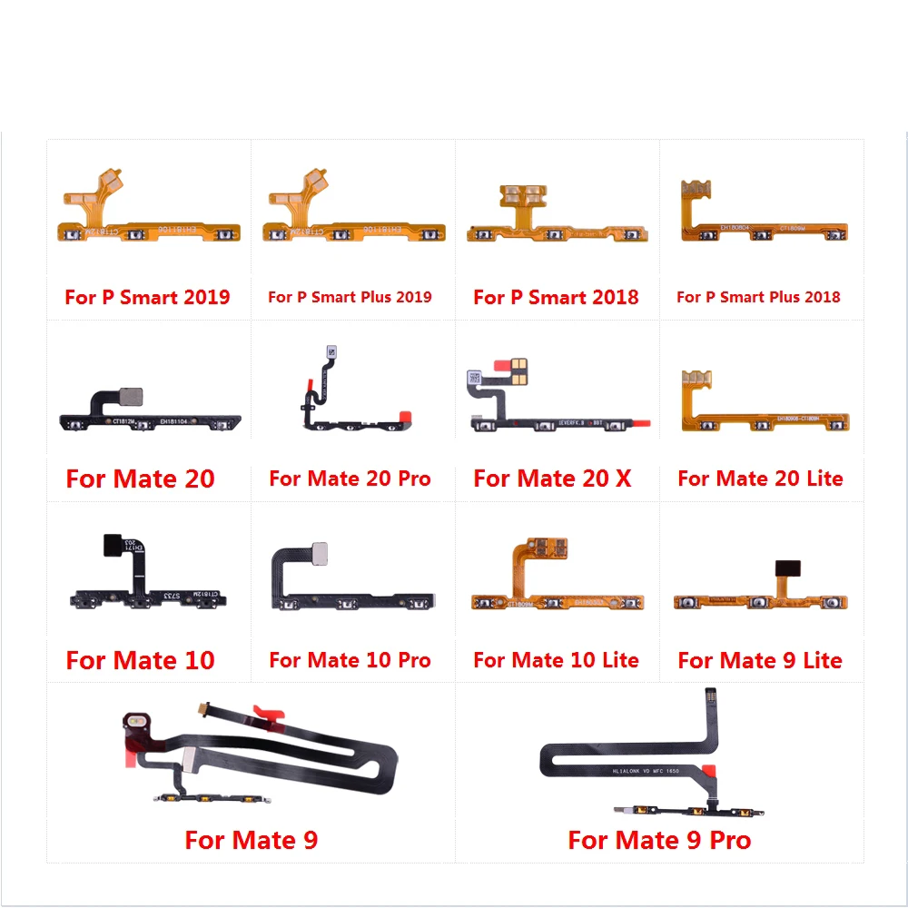 

5pcs/lot Power On Off Button Flex Cable For HuaWei Mate 20 X 10 9 Pro Lite P Smart Plus 2019 Volume Switch Key Control
