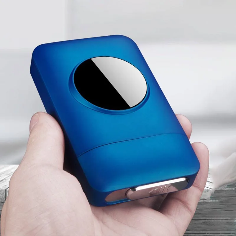 Металлический Ёмкость сигареты Чехол коробка с электронная USB Зажигалка 19PCS