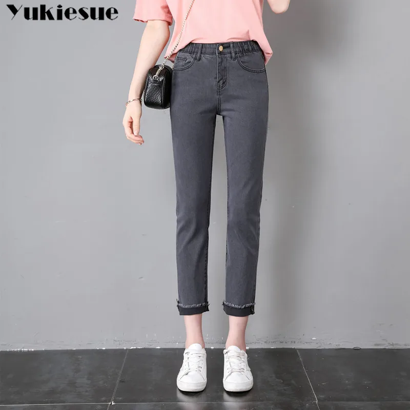 2019 new Denim Pants Fashion Women Elastic High Waist Skinny Stretch Jean Female Spring Jeans Feet Pantalones mujer Plus Size | Женская
