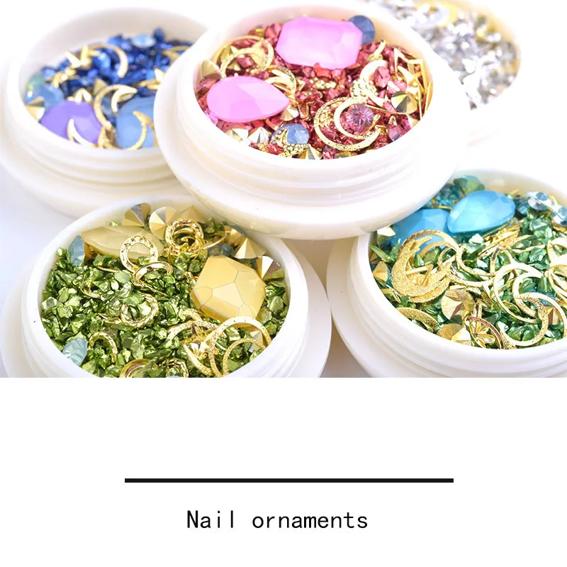 1 коробка 3D металлические украшения для ногтей жемчужные камни смешанный дизайн
