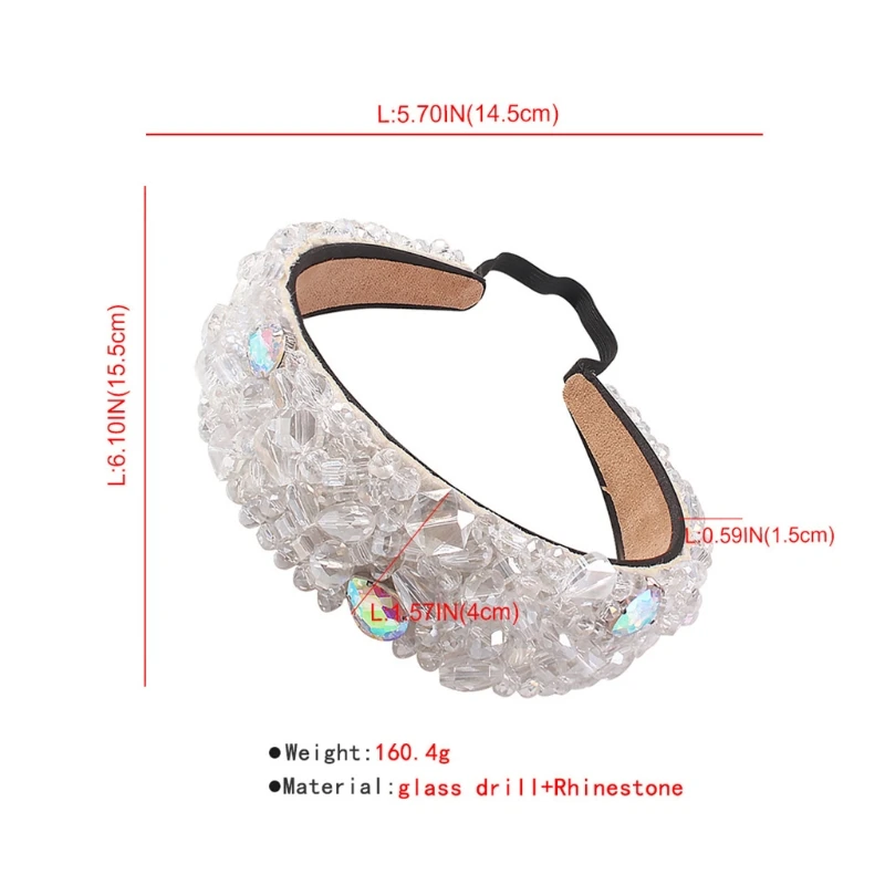 

Wedding Bridal Jewelry Headband Clear Crystal Glass Drill Beading Floral Hair Hoop Romantic Banquet Party Headdress