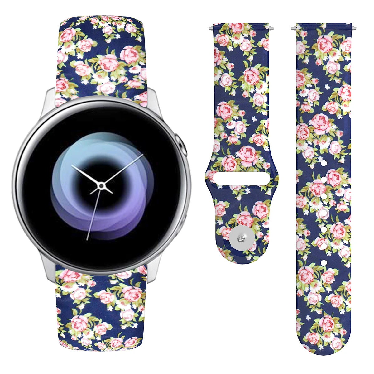 20 мм спортивный браслет с принтом для samsung Galaxy Watch Active 2 Силиконовый ремешок для Galaxy Watch 42 мм спортивный ремешок