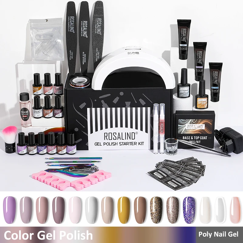 aliexpress.com - ROSALIND Nail Gel Polish Set 7ML UV Soak Off Nail Polish Kits All For Manicure Semi-Permanent Shiny Hybrid Gel Varnish Nail Art