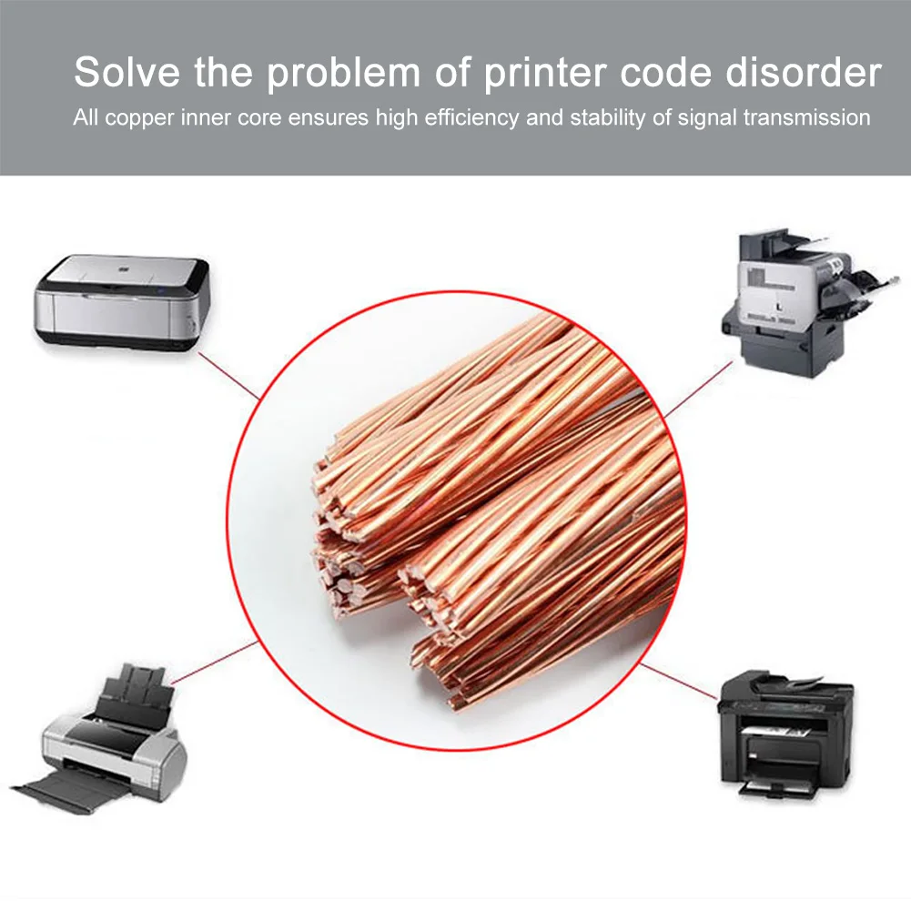 1pc 1.5m Shielded Plug And Play Home Office USB 2.0 Printer Cable Replacement Parts Data Transmission Extra Long Copper Scanner |