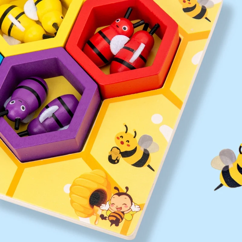 

Wooden Beehive Game Bee Hive Toys Early Educational Game Toy Beehive Game for Kids