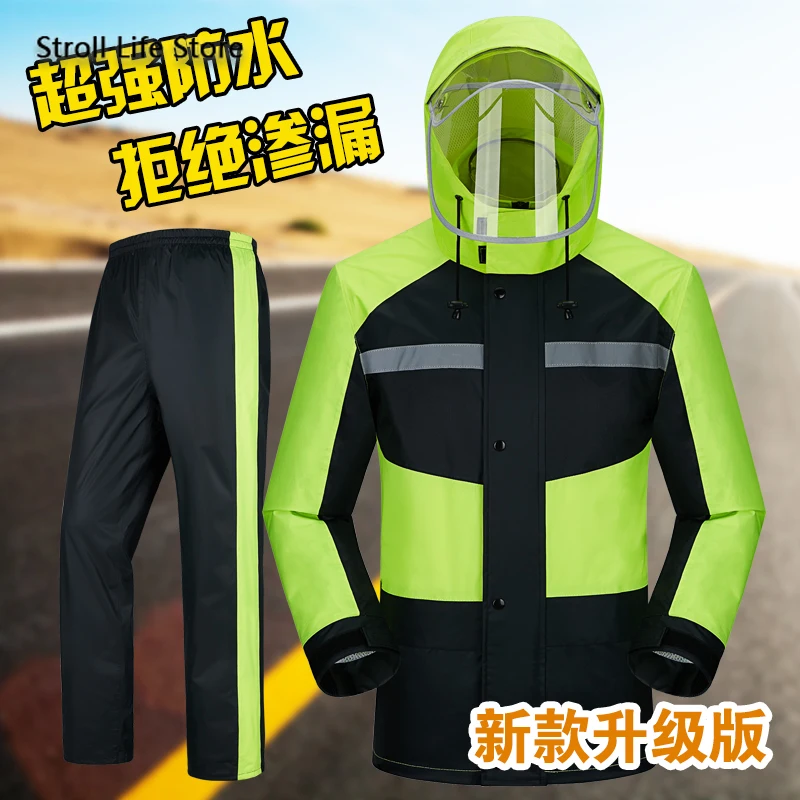 

Raincoat Rain Pants Suit Men Adult Motorcycle Waterproof Rain Coat Jacket Mens Sports Suits Rainwear Casaco Masculino Gift Ideas