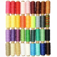 black brown yellow 36 colors 1mm width 150d 50m leather craft sewing waxed thread shoe flat wax wire string hand stitching
