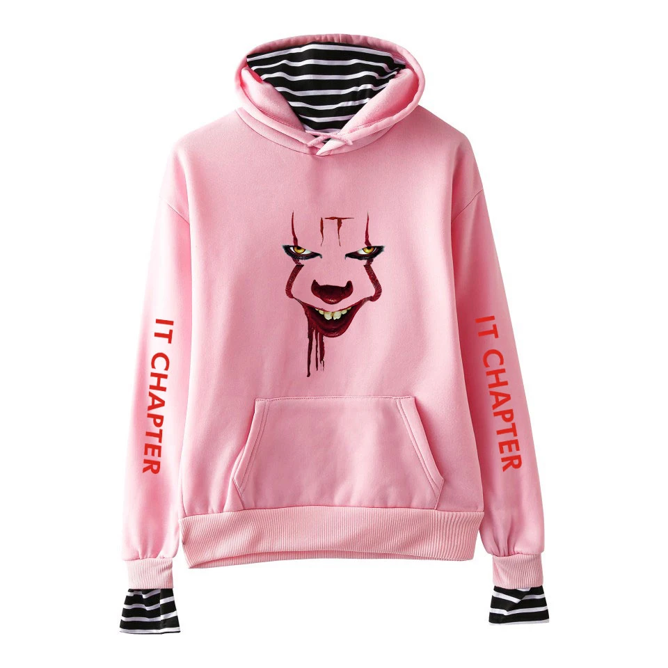 

it-chapter 2 Fake Two Pieces Hoodies Men Women Autumn Hot Fashion Hop Sweatshirts it-chapter 2 Harajuku Hoody Boys casual Coat