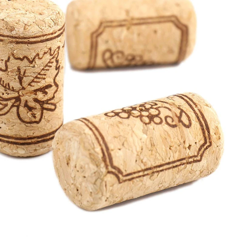 UPORS 15Pcs/Set Wine Cork Natural Wood Corks Wine Bottle Stopper Straight Corks Premium Red Wine Plug Wooden Cap Bar Accessories
