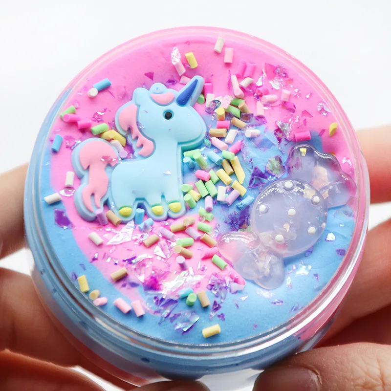 Пластиковый глиняный светильник Unicorn puff Slime 60 мл цветная глина для моделирования