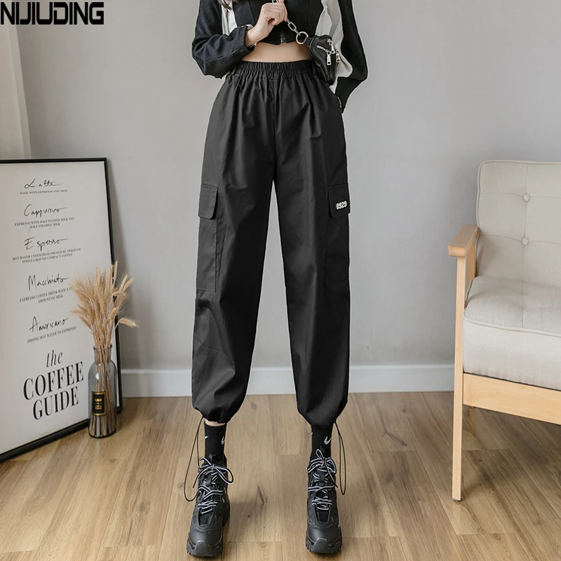 

Новинка осени 2020, женский комбинезон NIJIUDING с тонкой и высокой талией, Корейская версия свободного кроя, повседневные брюки-фонарики с девять...
